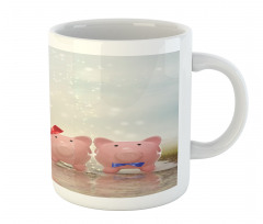 Pigs Trees Clear Sky Motif Mug