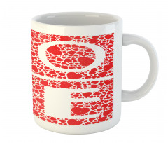 Letters Hearts Motif Graphic Mug