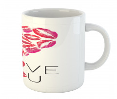 Kisses Lipsticks Lettering Mug