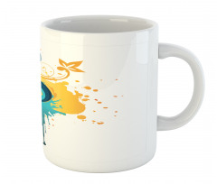 Clef on Modern Splash Motifs Mug