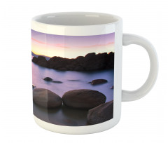 Misty Scene Rocks Water Mug