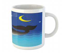 Whale in Ocean and Star Mug