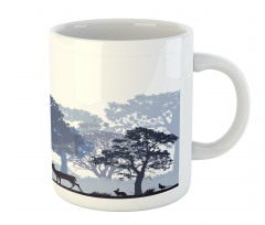 Grey Wild Forest Animals Mug