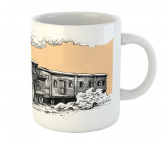 Old Wooden Train Mug