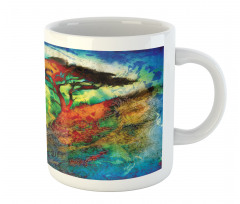 Eastern Grunge Trees Mug