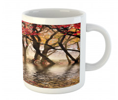 Fall Season River with Trees Mug