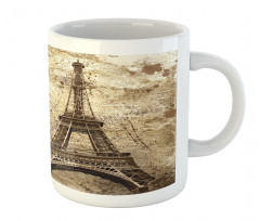 Eiffel Tower on Grunge Wall Mug