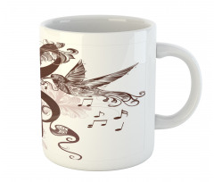 Floral Design with Birds Mug