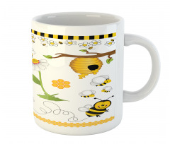 Bees Daisies Chamomile Mug