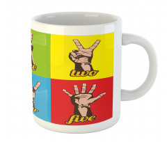 Colored Number Hands Mug