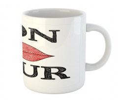 Vintage Bon Jour Words Mug