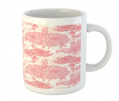 Pink Flowers and Leaves Mug