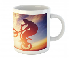Man on Bike Hazy Sun Mug