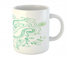 Ombre Sketchy Floral Mug