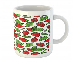 Juicy Strawberries Leaves Mug