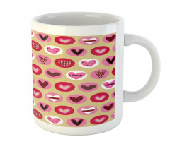 Cartoon Style Hearts Mug