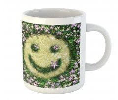 Smiley Emoticon on Grass Mug