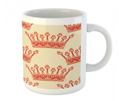 Vintage Red Crown Pattern Mug