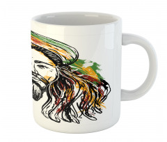 Rasta Man Sketch Portrait Mug