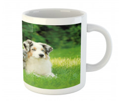 Puppy Family in Garden Mug