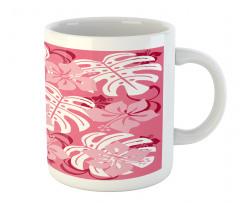 Monstera Leaves Blossoms Mug