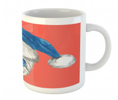 Blue Santa Hat Funny Mug