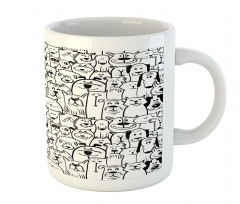 Dogs and Cat Composition Mug