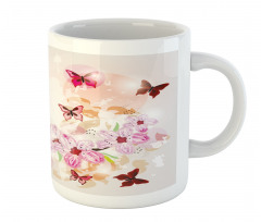 Floral Art Butterflies Mug