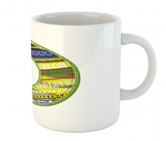 Letter Ornament Retro Mug