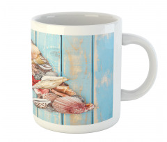 Seashell Wood Backdrop Mug