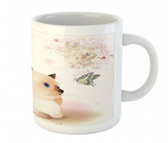 Pastel Kitty and Butterflies Mug