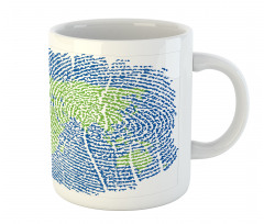 Fingerprint World Map Mug