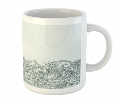 Outline Wildflowers and Leaves Mug