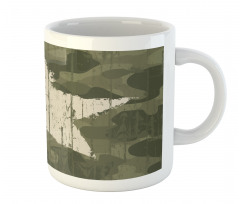 Grunge Star on Green Mug