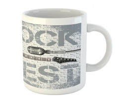 Guitar on Brick Wall Mug