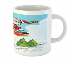 Jump on Snowboard Pines Mug