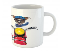 Funny Canine on Bike Mug