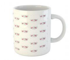 Kitty Faces Pink Hearts Mug