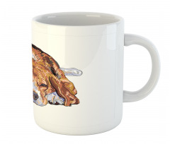 Old Dog Resting Sketch Mug