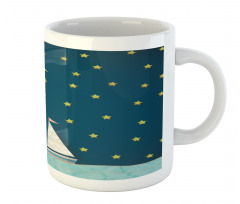 Sailing Boat Night Sky Mug