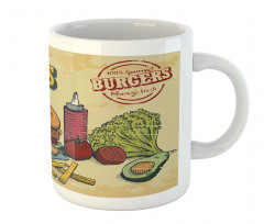 Burger Ingredients Mug