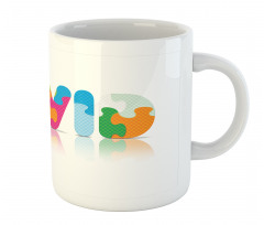 Colorful Puzzle Style Letters Mug