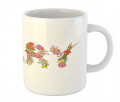 Blooming Flower Letters Mug