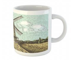 Windmill and Farmland Mug