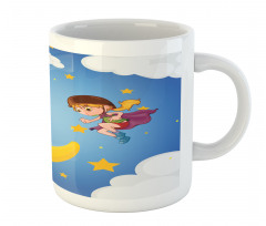 Cartoon Girl Flying Mug