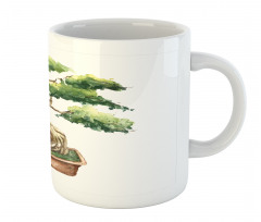 Watercolor Bonsai Hand Drawn Mug