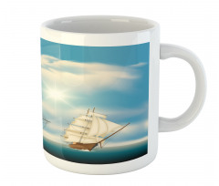 Antique Ships Navy Mug