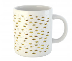 Simple Doodle Flying Bee Mug