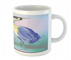 Heron with Reed Water Mug