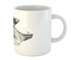 Yawning Hippo Sketch Mug